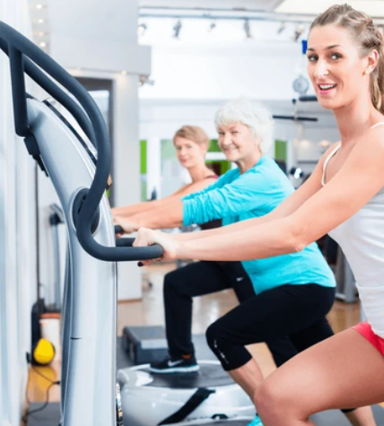 women in whole body vibration therapy